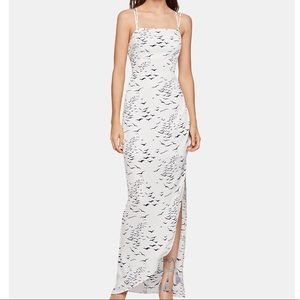 BCBGeneration Printed Asymmetrical-Hem Maxi Dress
